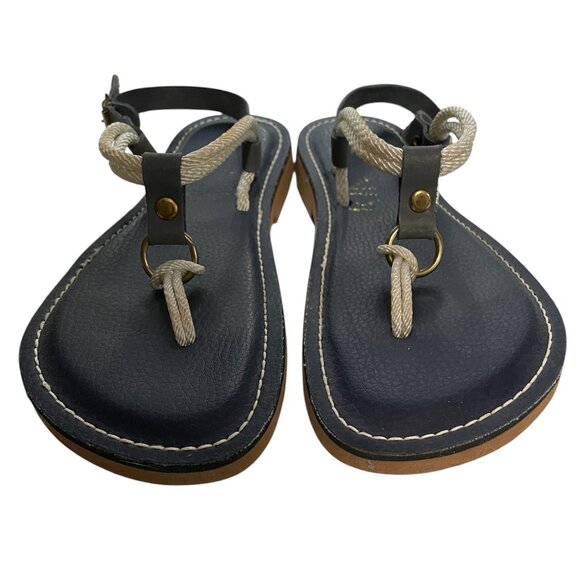 Kino Cordones Navy Rope Flip Flops Strap Sandals-6 - Picture 5 of 11